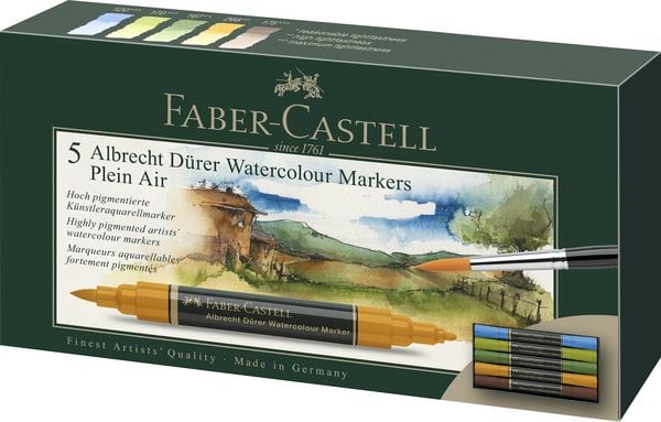 Produktbild: Faber-Castell Aquarellmarker Albrecht D&uuml;rer, 5er Set, Plein Air