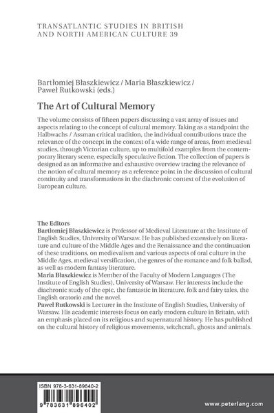 Produktbild: The Art Of Cultural Memory