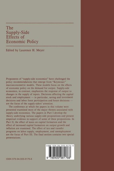 Produktbild: The Supply-Side Effects of Economic Policy