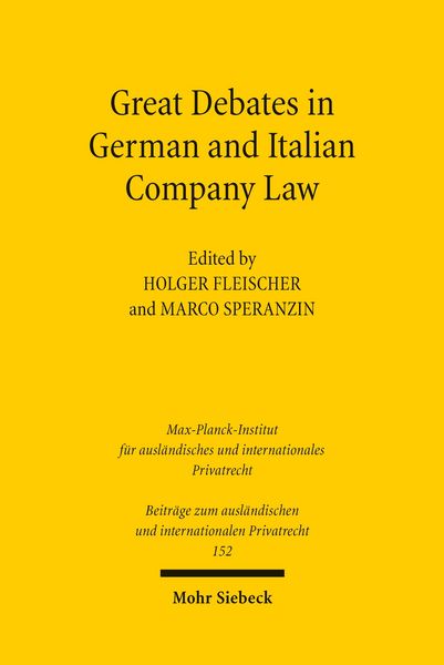 Produktbild: Great Debates in German and Italian Company Law