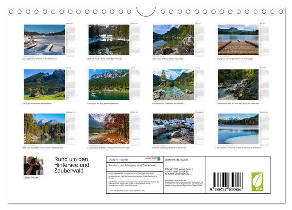 Produktbild: Rund um den Hintersee und Zauberwald (Wandkalender 2026 DIN A4 quer), CALVENDO Monatskalender