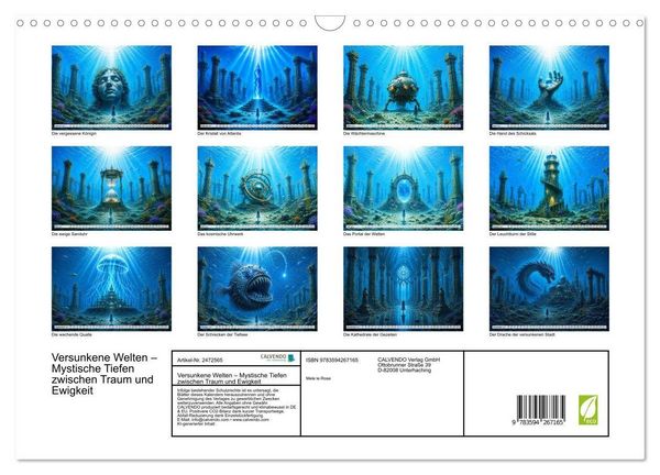 Produktbild: Versunkene Welten &ndash; Mystische Tiefen zwischen Traum und Ewigkeit (Wandkalender 2027 DIN A3 quer), CALVENDO Monatskalender