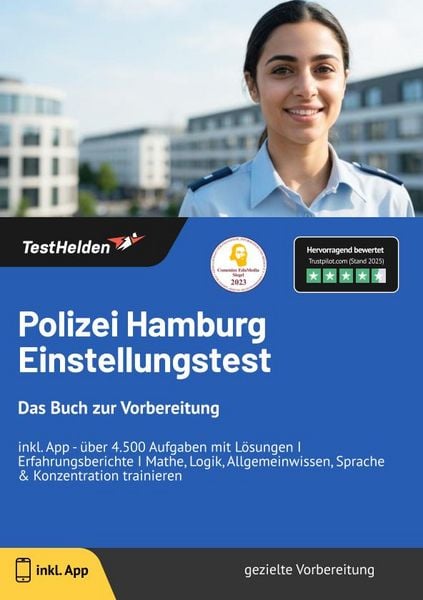 Produktbild: Polizei Hamburg Einstellungstest: Das Buch zur Vorbereitung - inkl. App - &uuml;ber 4