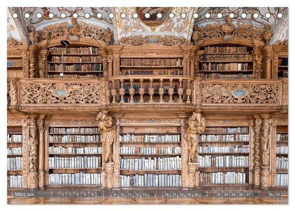 Produktbild: Kloster Waldsassen Stiftsbibliothek (Tischkalender 2026 DIN A5 quer), CALVENDO Monatskalender