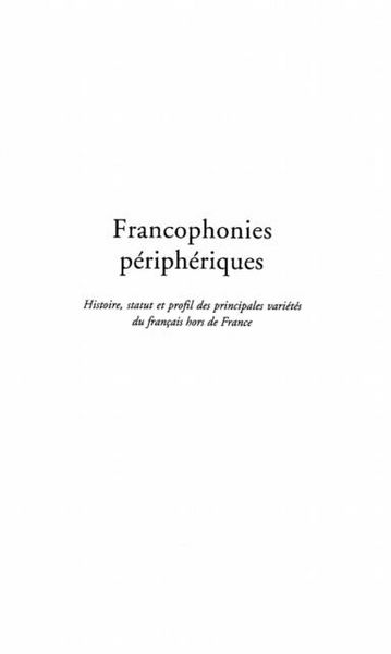 Produktbild: Francophonies Peripheriques