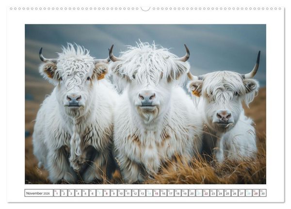 Produktbild: Schottische Hochland Rinder (hochwertiger Premium Wandkalender 2026 DIN A2 quer), Kunstdruck in Hochglanz