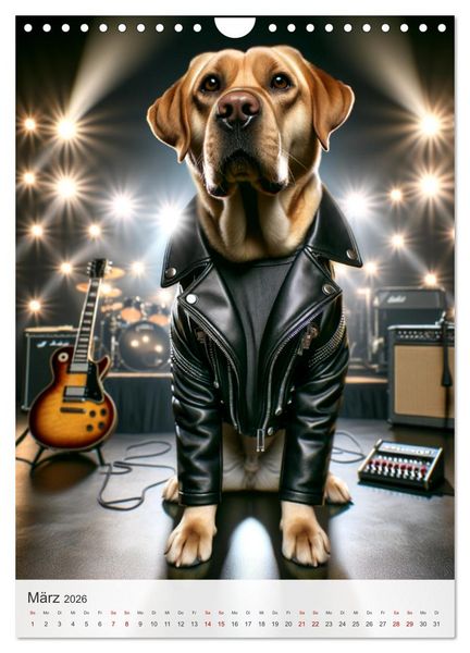 Produktbild: Rockstar Labbi (Wandkalender 2026 DIN A4 hoch), CALVENDO Monatskalender