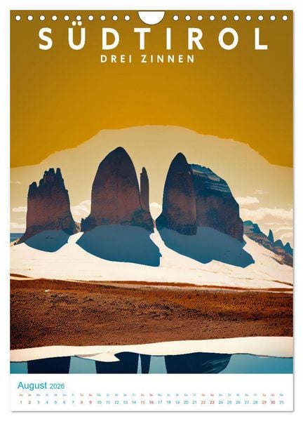 Produktbild: S&uuml;dtirol - Old School Poster Style (Wandkalender 2026 DIN A4 hoch), CALVENDO Monatskalender