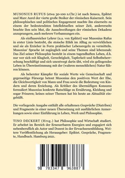 Produktbild: Der r&ouml;mische Stoiker Musonius Rufus