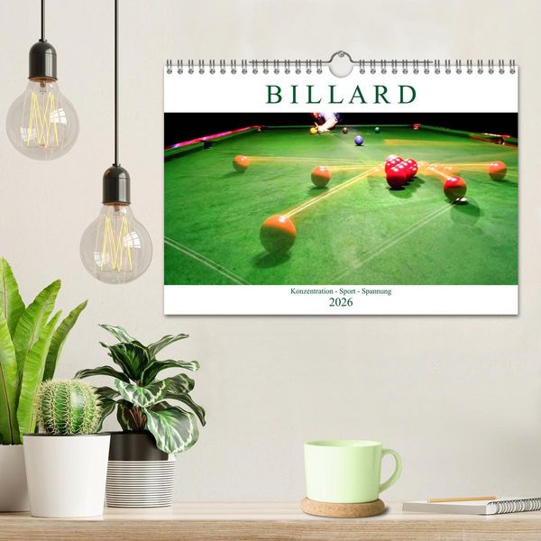 Produktbild: Billard. Konzentration - Sport - Spannung (Wandkalender 2026 DIN A4 quer), CALVENDO Monatskalender