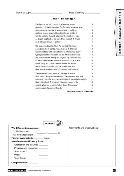 Produktbild: 3 Minute Reading Assessments Ages 8-11