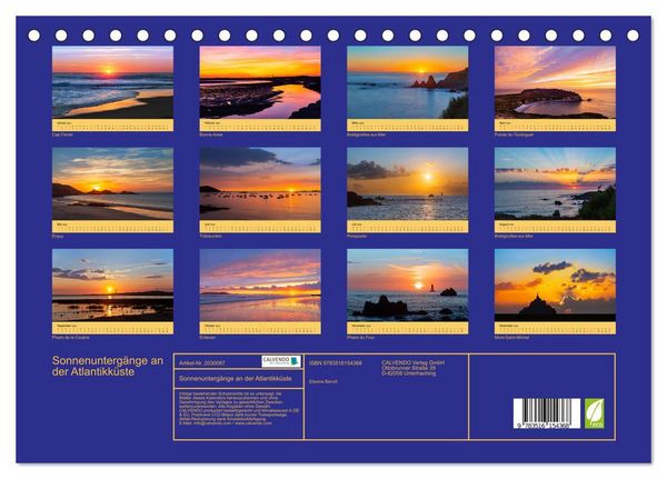 Produktbild: Sonnenunterg&auml;nge an der Atlantikk&uuml;ste (Tischkalender 2026 DIN A5 quer), CALVENDO Monatskalender