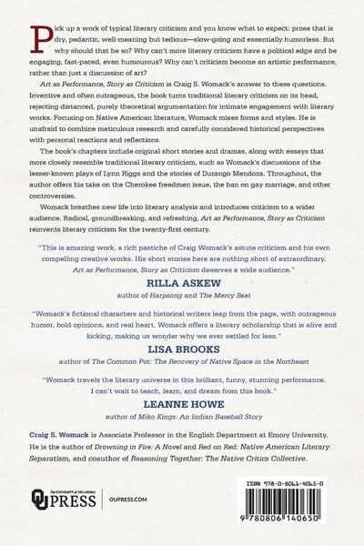 Produktbild: Art as Performance, Story as Criticism