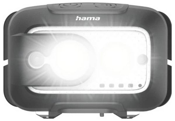 Produktbild: Hama LED-Stirnlampe "HL500-C", mit Akku, Kopflampe zum Joggen, Arbeiten, 4 Modi 00228609 Stirnlampe 120 g