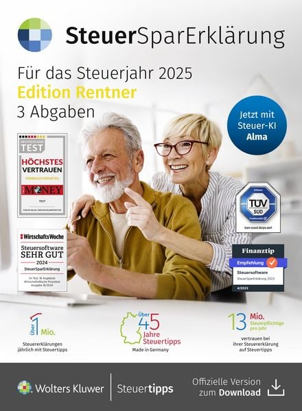 Produktbild: SteuerSparErkl&auml;rung Rentner (Steuerjahr 2025)