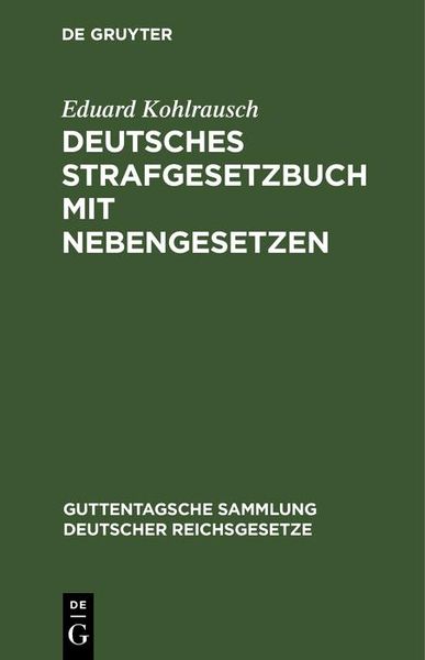 Produktbild: Deutsches Strafgesetzbuch mit Nebengesetzen