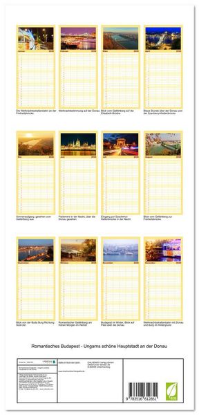 Produktbild: Familienplaner 2026 - Romantisches Budapest - Ungarns sch&ouml;ne Hauptstadt an der Donau mit 5 Spalten (Wandkalender, 21 x 45 cm) CALVENDO