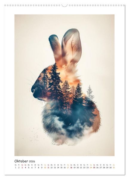 Produktbild: Magische Tierkunst (Wandkalender 2026 DIN A2 hoch), CALVENDO Monatskalender