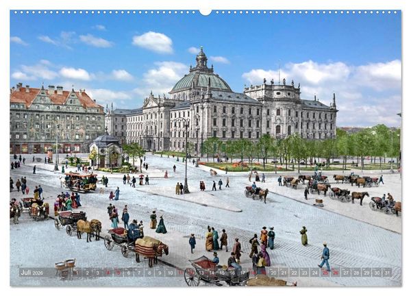 Produktbild: M&uuml;nchen zur Kaiserzeit in Farbe (Wandkalender 2026 DIN A2 quer), CALVENDO Monatskalender