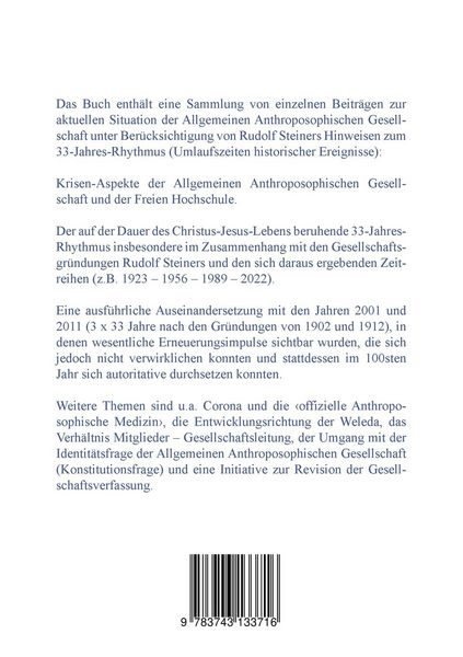 Produktbild: 3 x 33 Jahre Weihnachtstagung und die Krise der Allgemeinen Anthroposophischen Gesellschaft