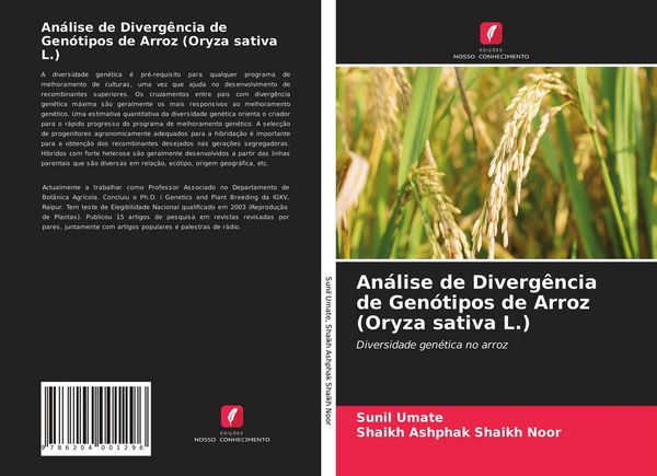 Produktbild: An&aacute;lise de Diverg&ecirc;ncia de Gen&oacute;tipos de Arroz (Oryza sativa L.)