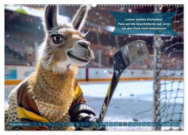 Produktbild: Der tierisch lustige Eishockey Kalender (Wandkalender 2026 DIN A2 quer), CALVENDO Monatskalender