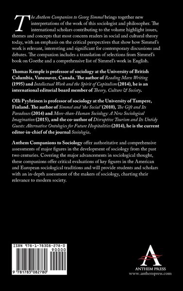 Produktbild: The Anthem Companion to Georg Simmel