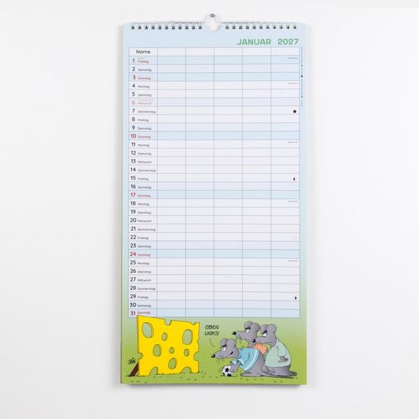 Produktbild: Uli Stein Familienkalender 2027: Familienplaner mit 5 Spalten