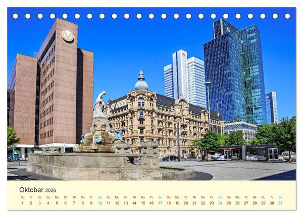 Produktbild: Frankfurt am Main - Finanzen und Geschichte (Tischkalender 2026 DIN A5 quer), CALVENDO Monatskalender