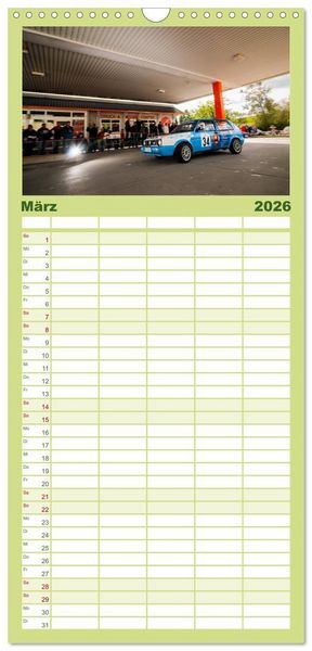 Produktbild: Familienplaner 2026 - Rallye Faszination 2026 mit 5 Spalten (Wandkalender, 21 x 45 cm) CALVENDO