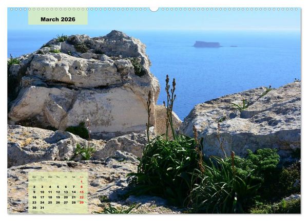 Produktbild: Malta and Gozo two historical islands (High Quality Premium Wall Calendar 2026 DIN A2 landscape),CALVENDO 12 Month Wall Calendar