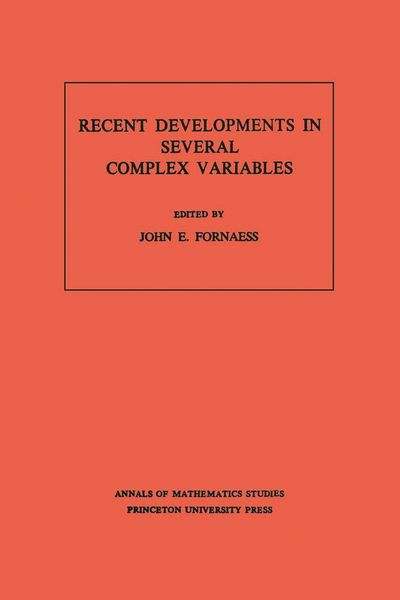 Produktbild: Recent Developments in Several Complex Variables