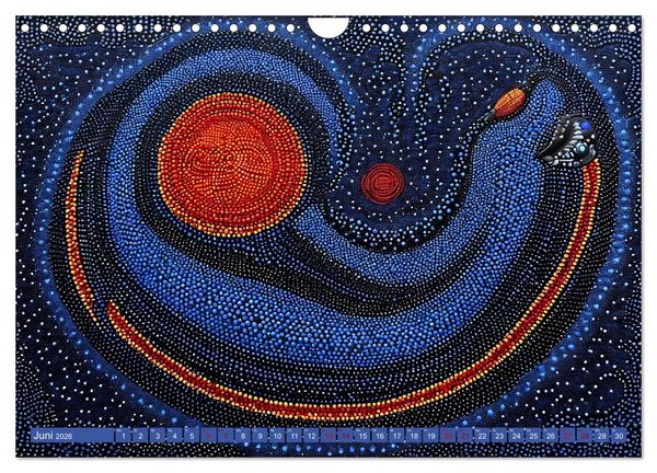 Produktbild: Traumzeit - KI-generierte Aborigine-Kunst aus dem Herzen Australiens (Wandkalender 2026 DIN A4 quer), CALVENDO Monatskalender