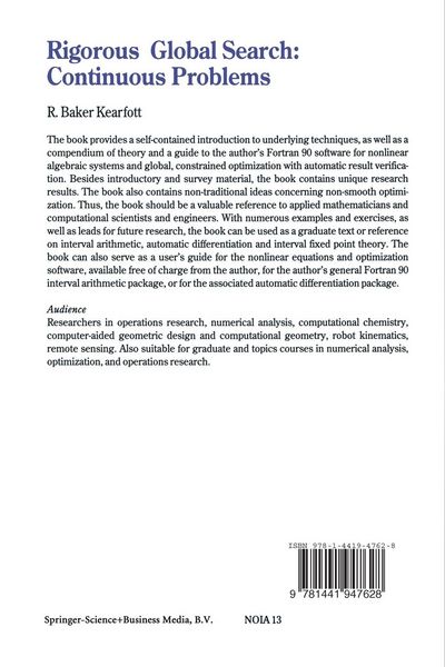 Produktbild: Rigorous Global Search: Continuous Problems