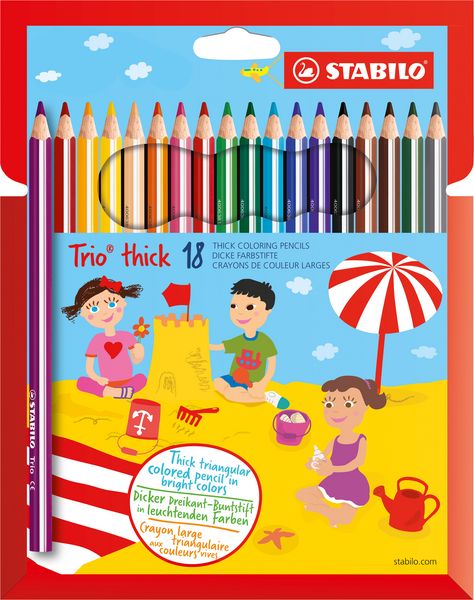 Produktbild: STABILO Dreikant-Buntstift - Trio dick - 18er Pack - mit 18 verschiedenen Farben