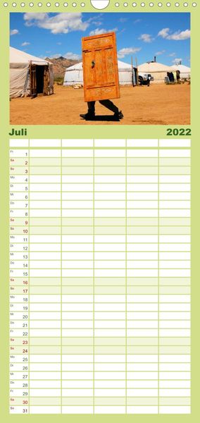 Produktbild: Familienplaner Backpacker um die Welt (Wandkalender 2022 , 21 cm x 45 cm, hoch)
