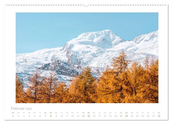 Produktbild: saas fee (hochwertiger Premium Wandkalender 2026 DIN A2 quer), Kunstdruck in Hochglanz