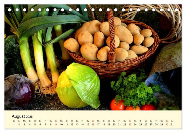 Produktbild: Geliebte Landk&uuml;che. Anbauen, ernten und frohlocken! (Tischkalender 2026 DIN A5 quer), CALVENDO Monatskalender