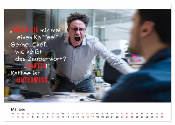 Produktbild: B&uuml;ro - Kaffee, Chaos, Kollegen (Tischkalender 2026 DIN A5 quer), CALVENDO Monatskalender
