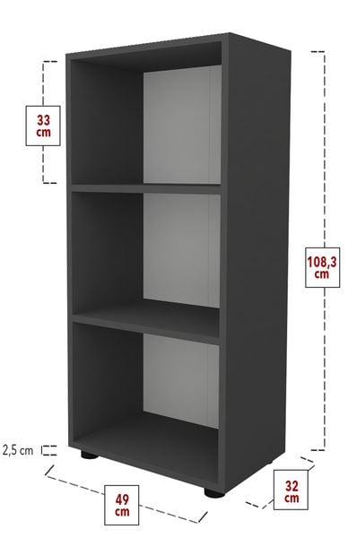 Produktbild: Holz B&uuml;ro Regal B&uuml;cher Ordner Aktenregal Ulas 3f