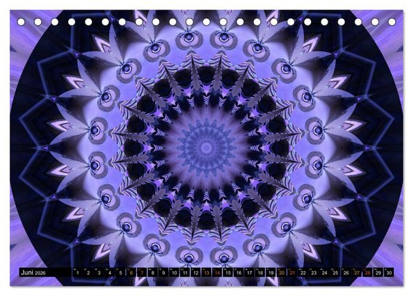 Produktbild: Energie - Mandalas, Spiritualit&auml;t durch die Farbe Lila (Tischkalender 2026 DIN A5 quer), CALVENDO Monatskalender