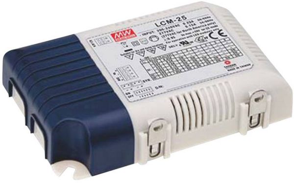 Mean Well LCM-25 LED-Treiber Konstantstrom 25 W 0.35 - 1.05 A 6 - 54 V/DC PFC-Schaltkreis, Überlastschutz, dimmbar 1 St.