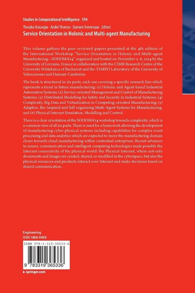 Produktbild: Service Orientation in Holonic and Multi-agent Manufacturing