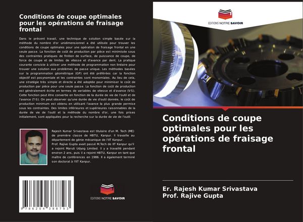 Produktbild: Conditions de coupe optimales pour les op&eacute;rations de fraisage frontal