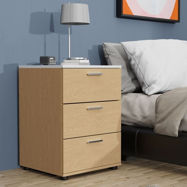 Produktbild: Holz Nachtschrank Nachttisch Schublade Testalo