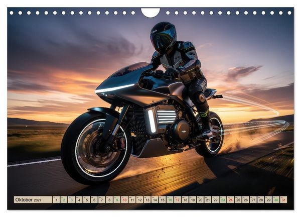 Produktbild: E-Motorrad-Biker (Wandkalender 2027 DIN A4 quer), CALVENDO Monatskalender