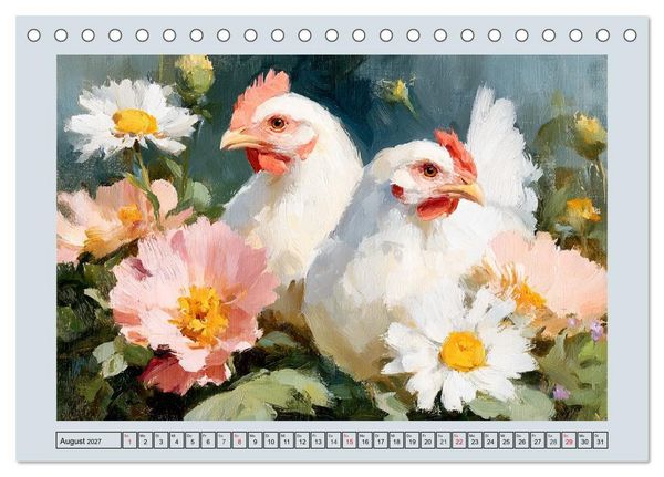 Produktbild: Federleichte Nostalgie. H&uuml;hner, Enten und G&auml;nse in duftigen Momenten (Tischkalender 2027 DIN A5 quer), CALVENDO Monatskalender