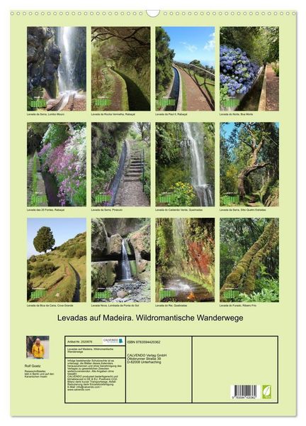 Produktbild: Levadas auf Madeira. Wildromantische Wanderwege (Wandkalender 2027 DIN A2 hoch), CALVENDO Monatskalender