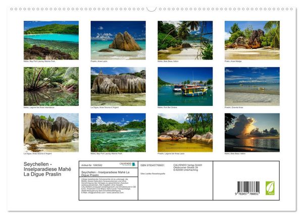 Produktbild: Seychellen - Inselparadiese Mah&eacute; La Digue Praslin (hochwertiger Premium Wandkalender 2026 DIN A2 quer), Kunstdruck in Hochglanz