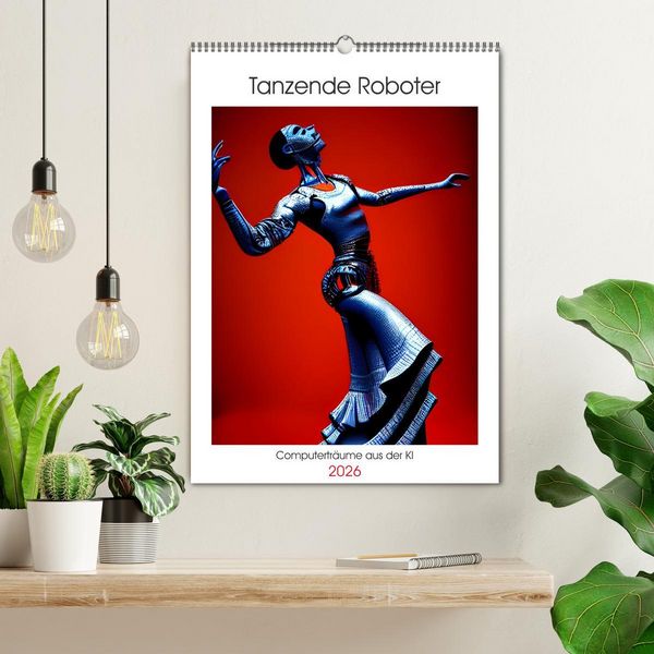 Produktbild: Tanzende Roboter - Computertr&auml;ume aus der KI (Wandkalender 2026 DIN A2 hoch), CALVENDO Monatskalender